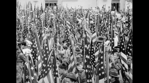 Boy Scouts Attending World Fair In New York Stock Footage 111900256