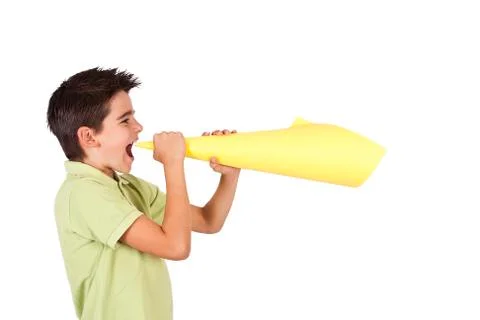 Boy screaming Foto stock