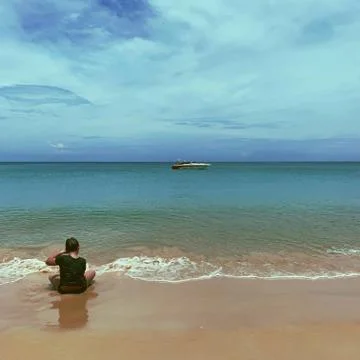 Boy at sea Stock Photos