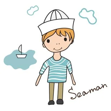 Boy seaman Stock Illustration