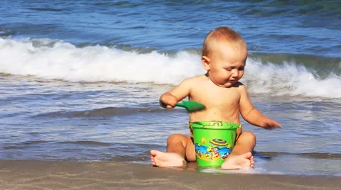 Boy on the seaside Stock Footage 52691981