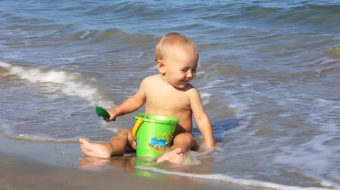 Boy on the seaside Stock Footage 52692124