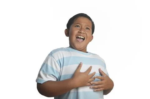 A boy with a shocked expression Stock Photos