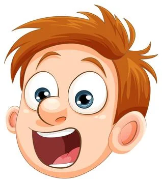 Boy with Shocked Expression Vector Stock Illustration