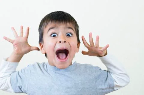 Boy shouting Foto stock