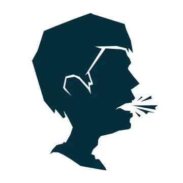 Boy shouting silhouette Stock Illustration