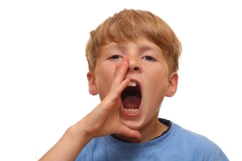 Boy shouts Stock Photos