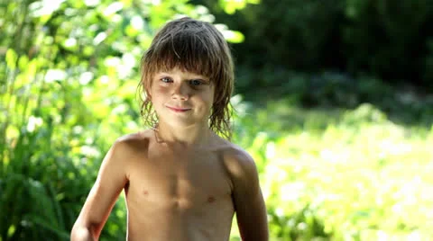 Boy showing thumbs up Stock Footage 25660255