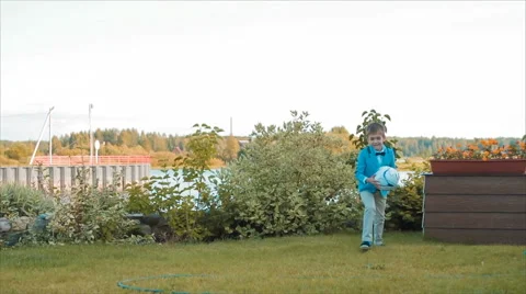 Boy Shows How to Hit Head With Ball Slow Motion Stock Footage 68804601