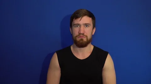 Boy shows refusal, protest, opposition Stock Footage 124464256