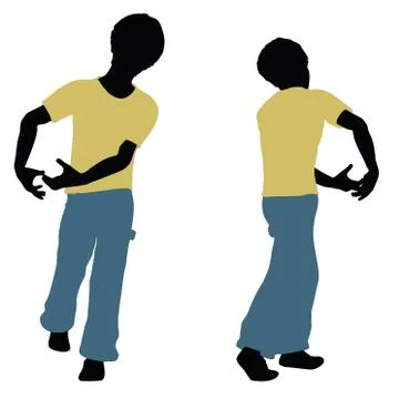 Boy silhouette in Carrying Pose Stock Illustration