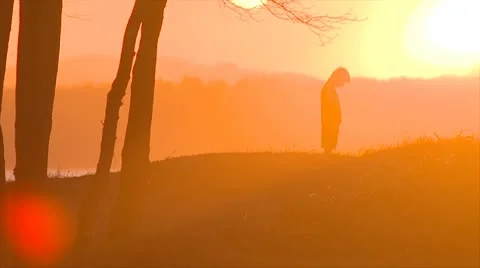 Boy silhouette Video stock 10754088