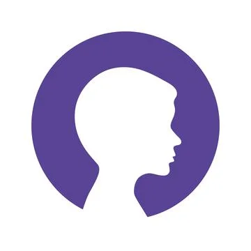 Boy silhouette head icon. Vector clipart picture men illustration Stock Illustration
