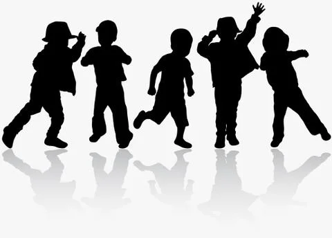 Boy silhouette Illustrazione stock