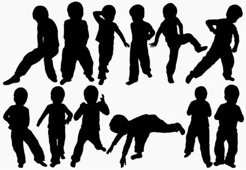 Boy silhouette Stock Illustration