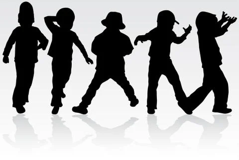 Boy silhouette Illustrazione stock