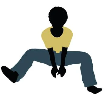 Boy silhouette in Jumping Pose Stock Illustration