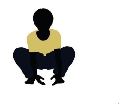 Boy silhouette in Lifting Pose Stock Illustration