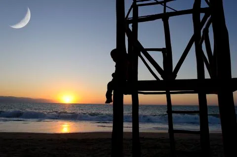 Boy Silhouette Stock Photos