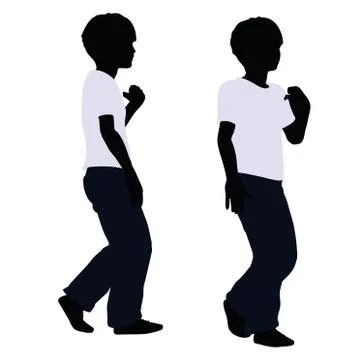 Boy silhouette in Pulling Pose Stock Illustration