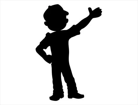 Boy silhouette vector art Stock Illustration