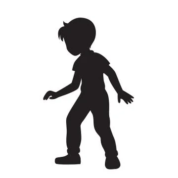 Boy silhouette vector Stock Illustration