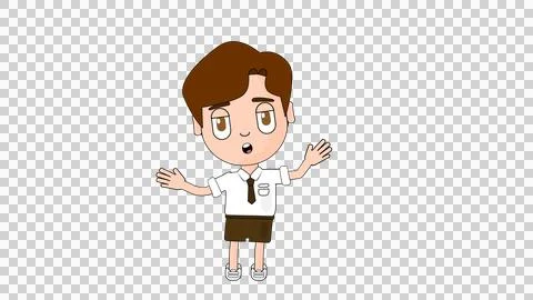Boy Singing and Dancing Cartoon Character Alpha Avatar Illustrazione stock