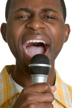 Boy singing Foto stock