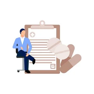 The boy is sitting on the chair. 스톡 일러스트