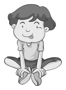 Boy sitting Stock Illustration