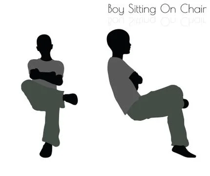 Boy in Sitting pose on white background Illustrazione stock