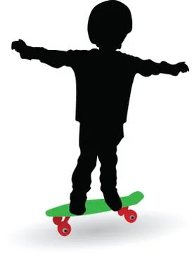 Boy on a skate board Stock Illustration