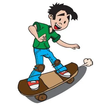 Boy on skate Stock Illustration