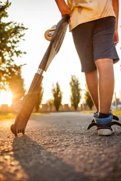 Boy with skateboard Stock Photos