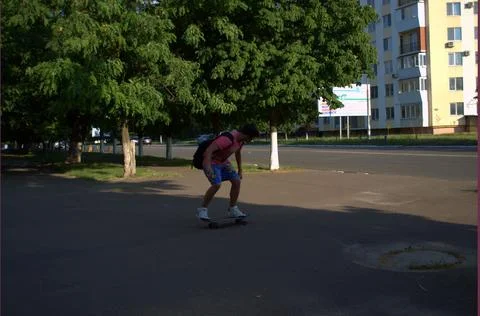 Boy on a skateboard Stock Photos