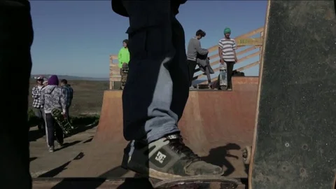 Boy skateboarding Stock Footage 77053223