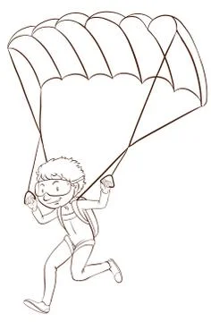 A boy skydiving Stock Illustration