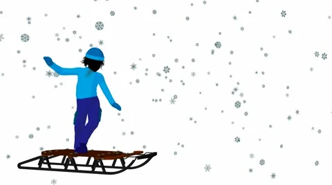 Boy on a sled Stock Footage 993528