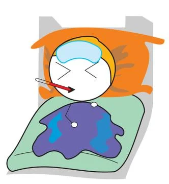 Boy sleep sick Stock Illustration