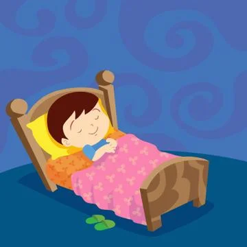Boy sleep sweet dream Stock Illustration