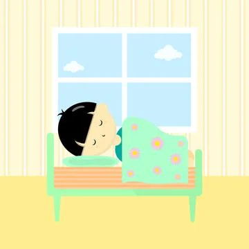 A boy is sleeping 스톡 일러스트