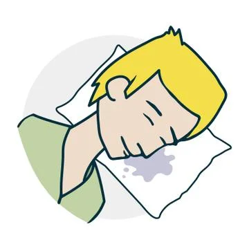 Boy sleeping on a pillow Ilustração Stock