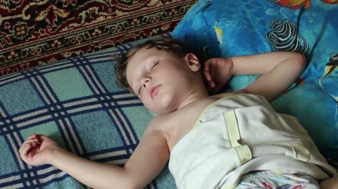 Boy sleeps Stock Footage 7752905