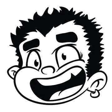 Boy smile black Stock Illustration