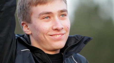 Boy with smile upon face. Stock Footage 707259