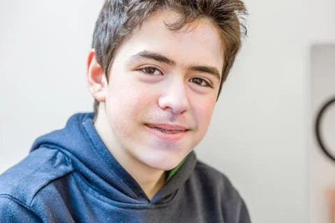 Boy smiling with braces Stock Photos