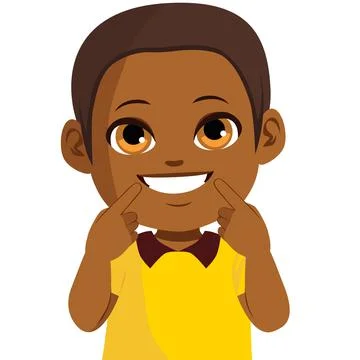 Boy Smiling Clean Teeth Stock Illustration