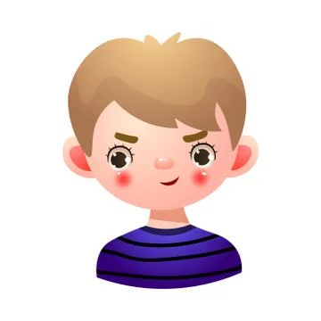 Boy smiling face with fire in her eyes vector illustration Illustrazione stock