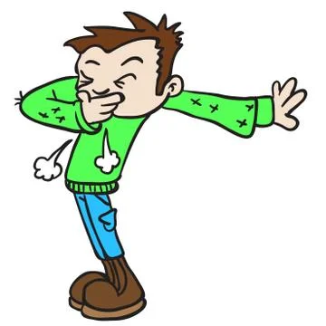 Boy sneeze Stock Illustration