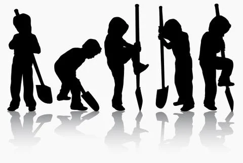 Boy with spade Stock Illustration